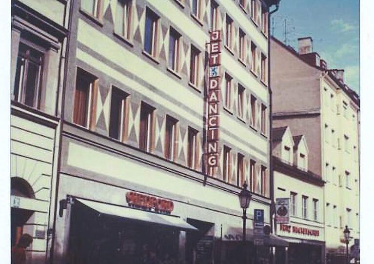 Gaggi Ostertags Kult-Disco "Jet Dancing" in der Sendlinger Straße (1976 bis 1998). 22 Jahre hat er hier Rock&rsquo;n&rsquo;Roll-Unterricht gegeben.