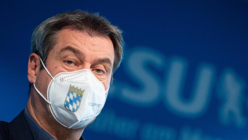 Bayerns Ministerpräsident und CSU-Vorsitzender Markus Söder nimmt an einer Pressekonferenz teil.