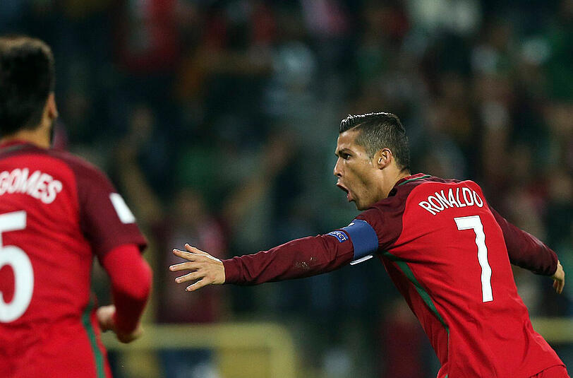 Superstar Cristiano Ronaldo feiert einen seiner vier Treffer gegen Andorra.