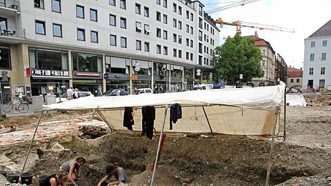 Die Fundgrube: Am Marienhof buddeln derzeit Archäologen. 2012 sollte der Bau der 2. Stammstrecke losgehen.