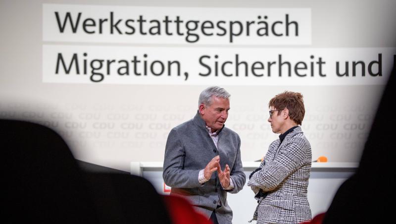 Annegret Kramp-Karrenbauer, CDU-Bundesvorsitzende, und Thomas Strobl (CDU), Innenminister in Baden-Württemberg. Foto: Kay Nietfeld Annegret Kramp-Karrenbauer, CDU-Bundesvorsitzende, und Thomas Strobl (CDU), Innenminister in Baden-Württemberg. Foto: Kay Nietfeld