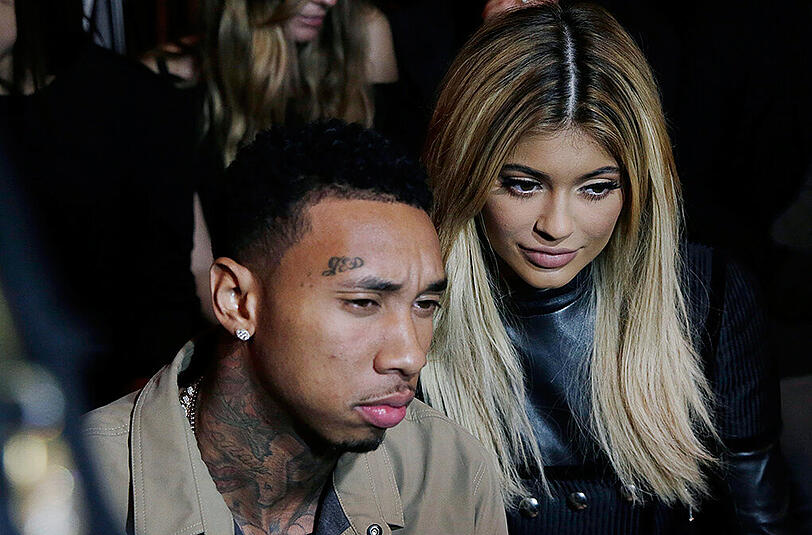 Kylie Jenner und Rapper Tyga auf der New York Fashion Week 2015.
