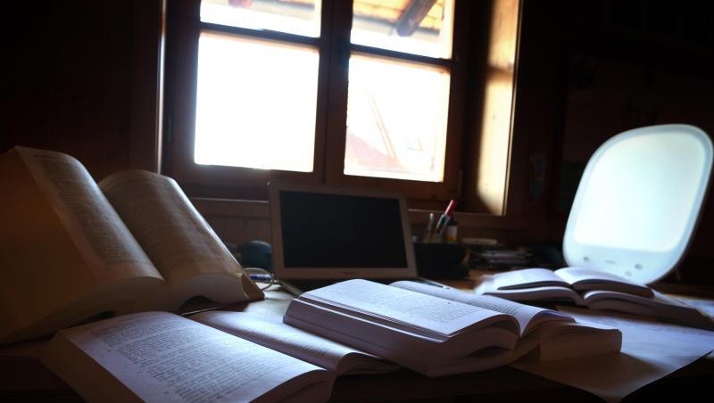Lehrbücher und Unterlagen liegen auf dem Schreibtisch. Foto: Karl-Josef Hildenbrand/dpa/Archivbild Lehrbücher und Unterlagen liegen auf dem Schreibtisch. Foto: Karl-Josef Hildenbrand/dpa/Archivbild