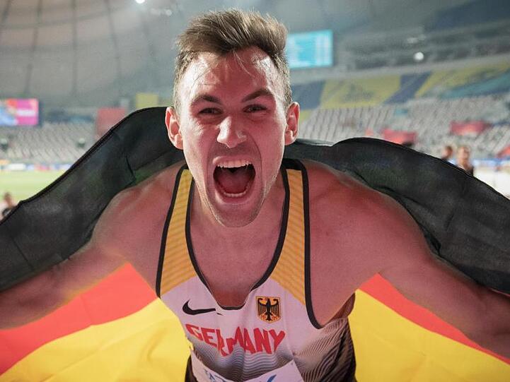 Goldjunge: Niklas Kaul gewann bei der Leichtathletik-WM in Katar Gold im Zehnkampf.