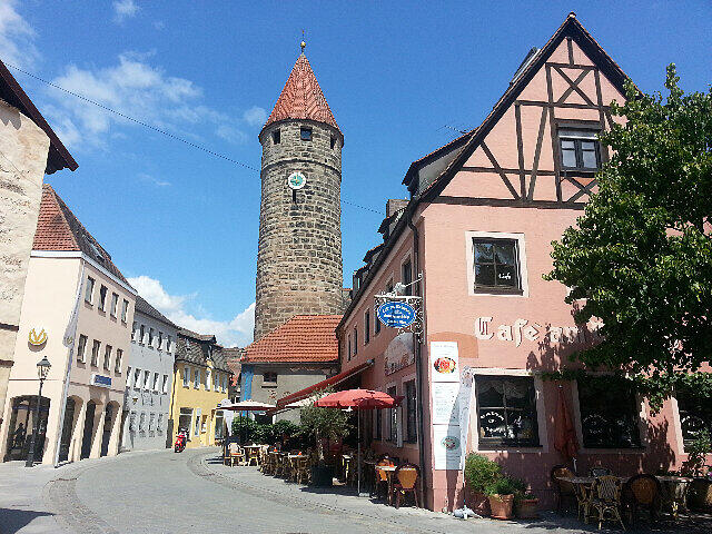 Gunzenhausen - der  Färberturm aus dem 14. Jahrhundert.