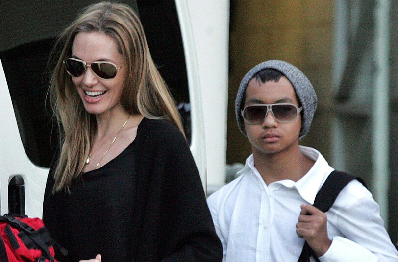 Angelina Jolie mit ihrem Adoptivsohn Maddox