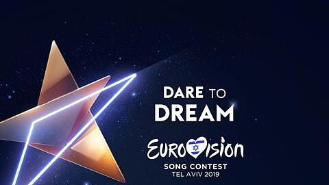 Das offizielle Logo des Eurovision Song Contest (ESC) 2019 in Tel Aviv mit dem Motto "Dare To Dream".