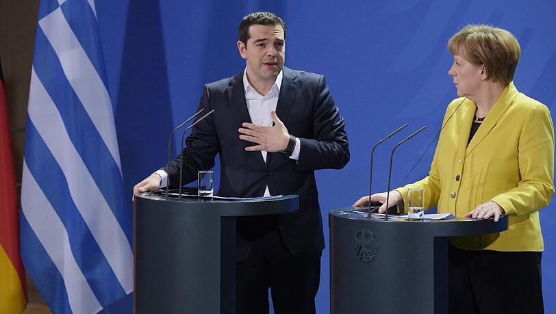 Bundeskanzlerin Angela Merkel (CDU) und der griechische Ministerpräsidenten Alexis Tsipras geben am 23.03.2015 zu seinem Antrittsbesuch im Bundeskanzleramt in Berlin eine Pressekonferenz. Bundeskanzlerin Angela Merkel (CDU) und der griechische Ministerpräsidenten Alexis Tsipras geben am 23.03.2015 zu seinem Antrittsbesuch im Bundeskanzleramt in Berlin eine Pressekonferenz.