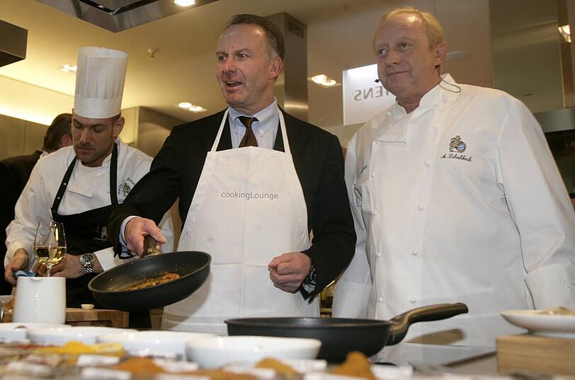 Alfons Schuhbeck (r.) mit Bayern-Boss Karl-Heinz Rummenigge.