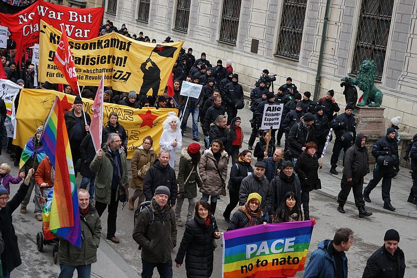 Die Bilder zur Demonstration gegen die Sicherheitskonferenz in München...