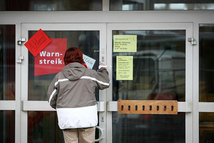 So wird es am Mittwoch an vielen Türen aussehen: Die städtischen Kitas werden bestreikt.