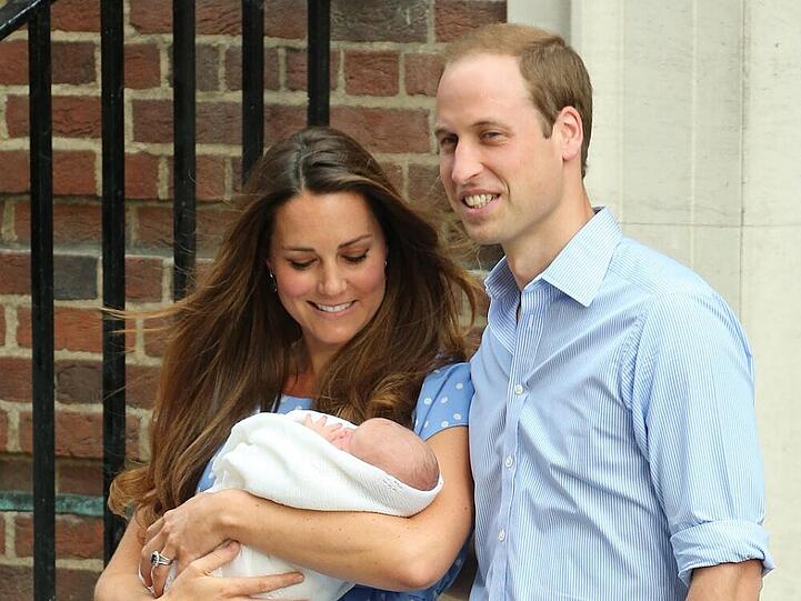 Prinz William und Gattin Kate mit Prinz George