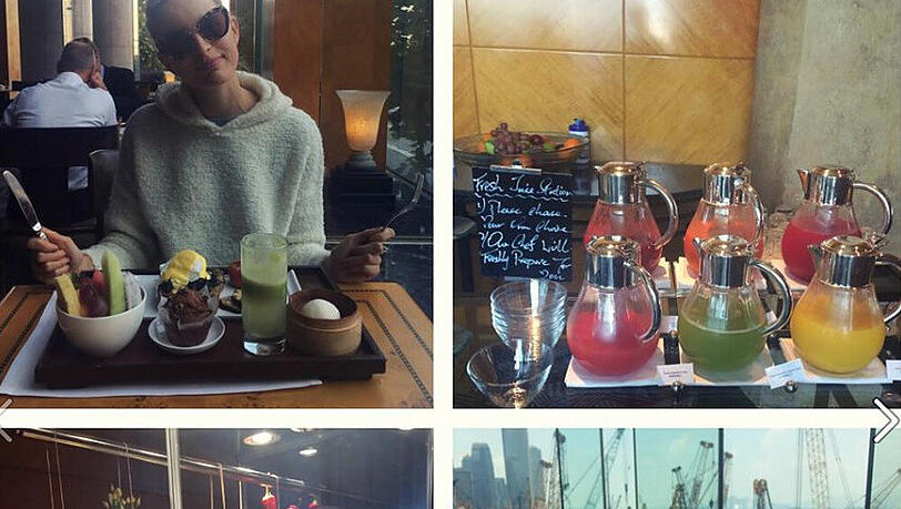 Karolina Kurkova freut sich über ihr leckeres Frühstück Karolina Kurkova freut sich über ihr leckeres Frühstück