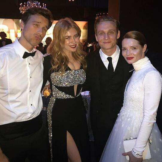 Haben Spaß beim Bambi: Florian David Fitz, Palina Rojinski, Karoline Herfurth und Matthias Schweighöfer (v.l.n.r.)