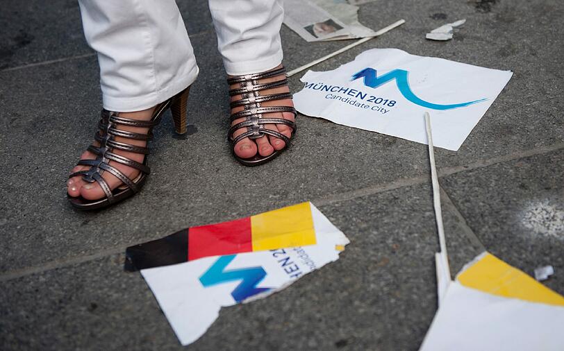 Enttäuschung bei den Olympia-Fans auf dem Marienplatz.