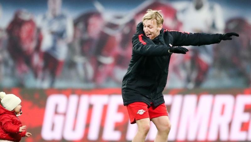 Hat momentan viel Grund zum Feiern mit RB Leipzig: Emil Forsberg. Hat momentan viel Grund zum Feiern mit RB Leipzig: Emil Forsberg.
