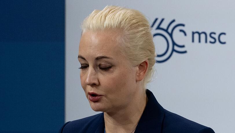 Julija Nawalnaja, Ehefrau von Alexej Nawalny, nimmt an der Sicherheitskonferenz teil.