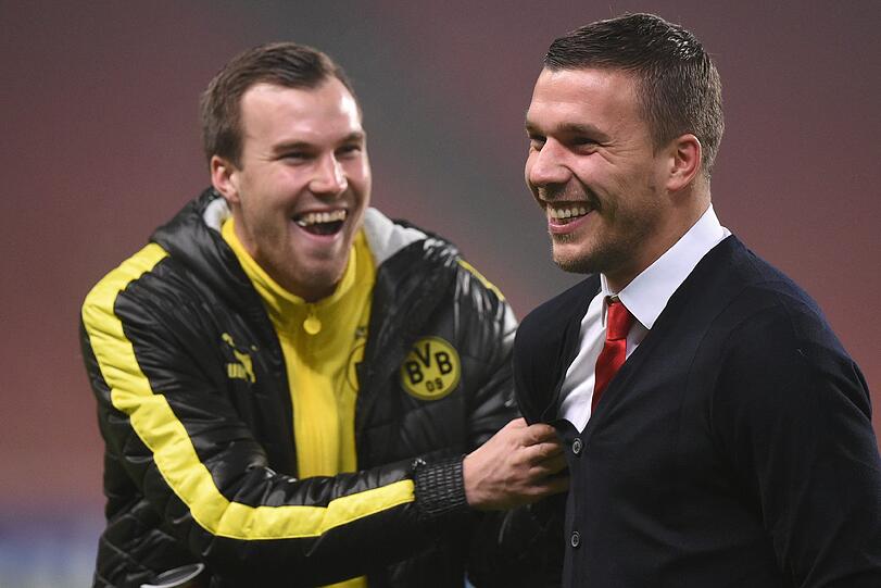 Zwei Weltmeister unter sich: Kevin Großkreutz und Lukas Podolski