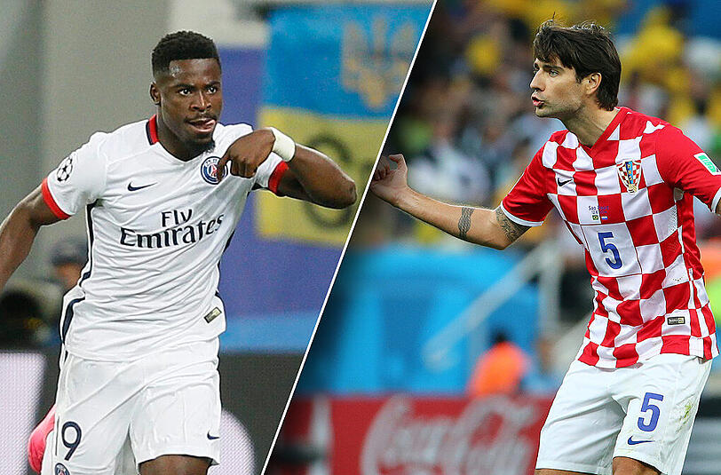 Ist der FC Bayern an ihnen interessiert? Serge Aurier von PSG (l.) und Vedran Æorluka von Lokomotive Moskau.