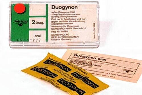 Das umstrittene Medikament Duogynon.
