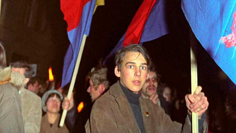 Demo auf der Hohenzollernstraße, Mai 1968.