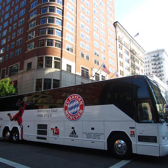 Die Bayern sind in Portland gelandet. Impressionen vor dem Spiel gegen das MLS-Allstar-Team am Pionier Square.