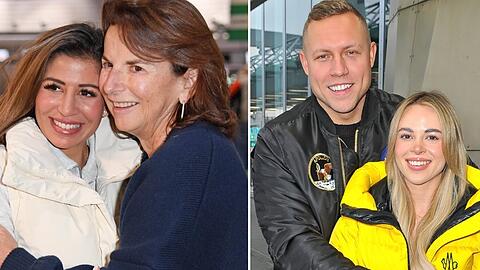 Eva Benetatou, Begleiterin Claudia Obert, Patrick Romer und Begleiterin Annelie Henze (v.l.) sind auf dem Weg nach Australien.