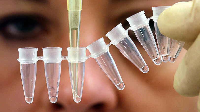 Eine Gentechnik-Expertin untersucht DNA-Spuren.