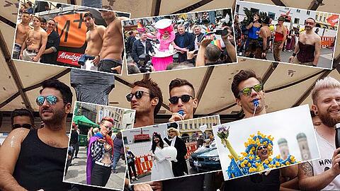 Der Zug ist immer auch eine Demo - die bunte Party auch eine Politparade. Hier gibt's die Bilder...