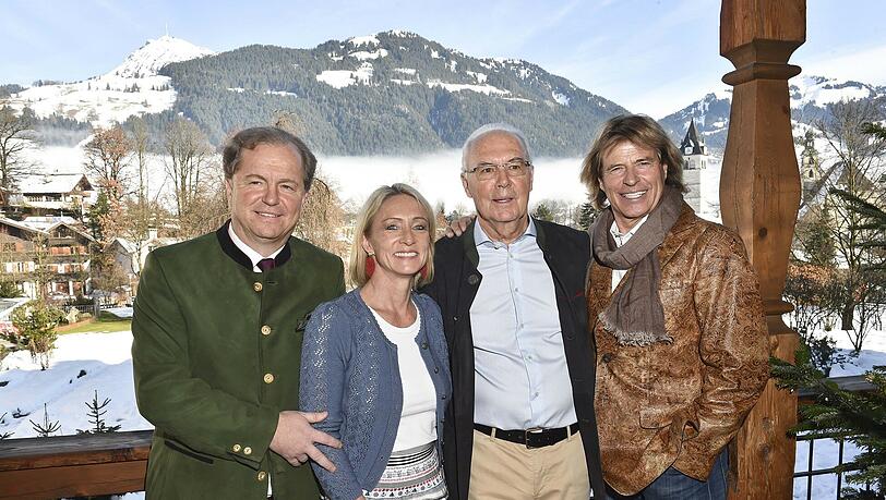 Johannes Mitterer, Franz Beckenbauer mit Frau Heidi Beckenbauer und Hansi Hinterseer Johannes Mitterer, Franz Beckenbauer mit Frau Heidi Beckenbauer und Hansi Hinterseer