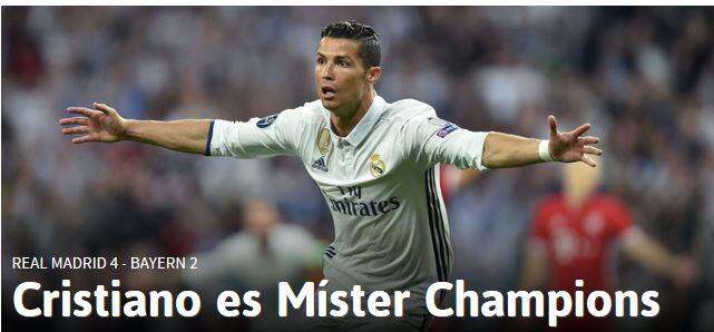 Cristiano Mr. Champions League, schreibt das Spanische Blatt "AS".
