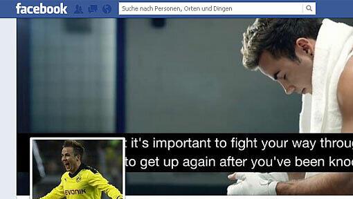 Die Facebook-Seite von Mario Götze Die Facebook-Seite von Mario Götze