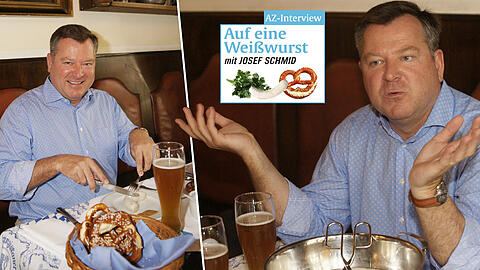 Josef Schmid beim AZ-Weißwurst-Frühstück im Franziskaner in der Altstadt.