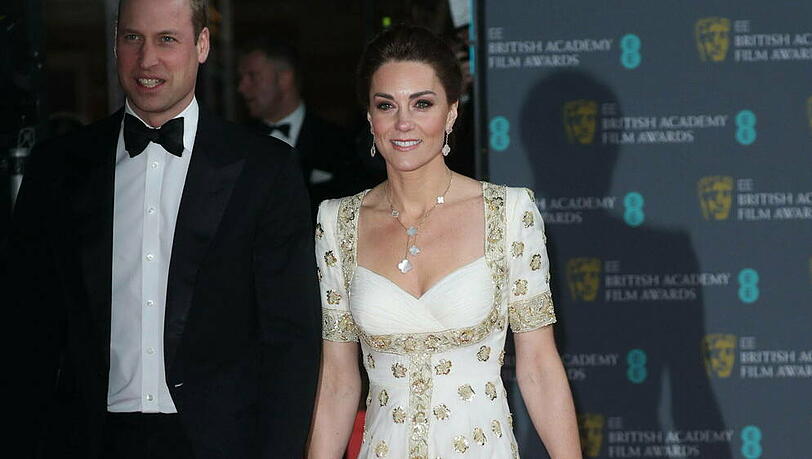 Herzogin Kate und Prinz William bei den BAFTAs in London. Herzogin Kate und Prinz William bei den BAFTAs in London.