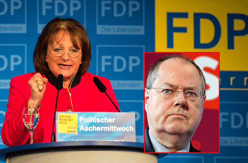 Gegen die SPD ging es auch von Bayerns FDP-Vorsitzender und Bundesjustizministerin Sabine Leutheusser-Schnarrenberger:  &bdquo;Der Fasching geht dieses Jahr weiter! Es ist Wahljahr!&ldquo; sagte sie. Die SPD habe ihrem Kanzlerkandidaten Peer Steinbrück die Narrenkappe aufgesetzt: Er müsse jetzt allenthalben das Gegenteil von dem sagen, was er bisher vertreten habe.
