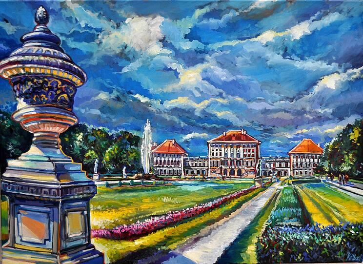Schloss Nymphenburg aus Sicht des Malers.