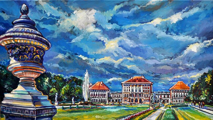 Schloss Nymphenburg aus Sicht des Malers. Schloss Nymphenburg aus Sicht des Malers.