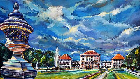 Schloss Nymphenburg aus Sicht des Malers.