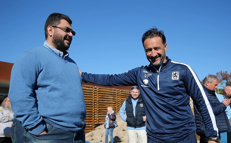 Am Montagmittag kam Löwen-Investor Hasan Ismaik im Trainingslager des TSV 1860 an und sprach zuerst mit Fans und Trainer Vitor Pereira. Die Bilder vom Besuch.