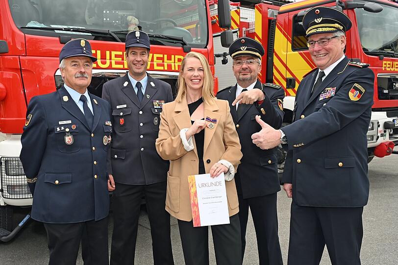 Christine Eixenberger mit richtigen Kollegen. , Rudolf Römer, Bundesgeschäftsführer des