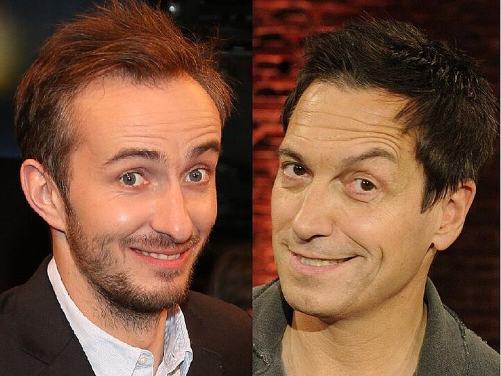 ...aber die Frisuren sind sich ähnlich: Jan Böhmermann (li.) und Dieter Nuhr