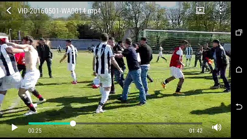 Die Zuschauer des Amateurfußballspiels am Samstag in Harthof bekamen neben Ballsport auch eine Profibox-Einlage zu sehen.