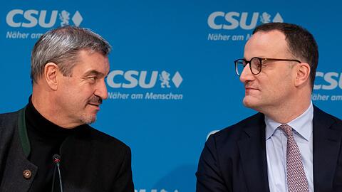 CSU-Chef S&ouml;der und Unionsfraktionschef Spahn verbindet seit Jahren eine gute Beziehung. (Archivbild)