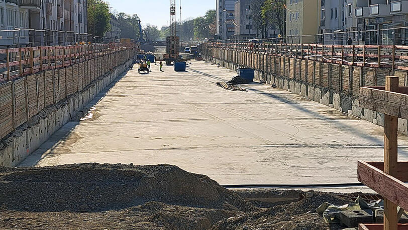 Die U5-Baustelle in Laim.