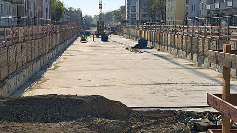 Die U5-Baustelle in Laim.