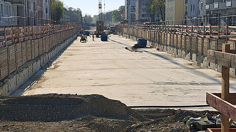 Die U5-Baustelle in Laim.