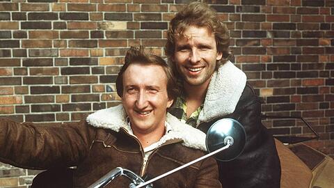 Thomas Gottschalk (re.) und Mike Kr&uuml;ger in den 80er-Jahren.