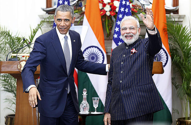 Barack Obama traf auch auf den indischen Premier Narendra Modi.