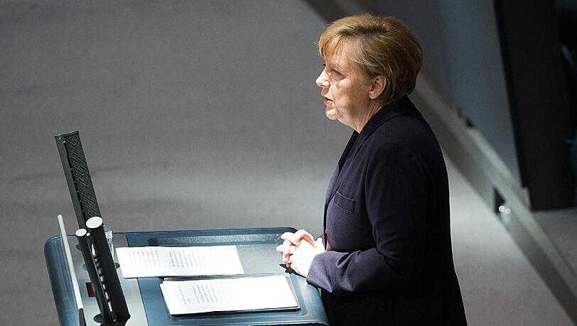 Angela Merkel bei ihrer Regierungserklärung zur Krim-Krise am Donnerstag. Angela Merkel bei ihrer Regierungserklärung zur Krim-Krise am Donnerstag.