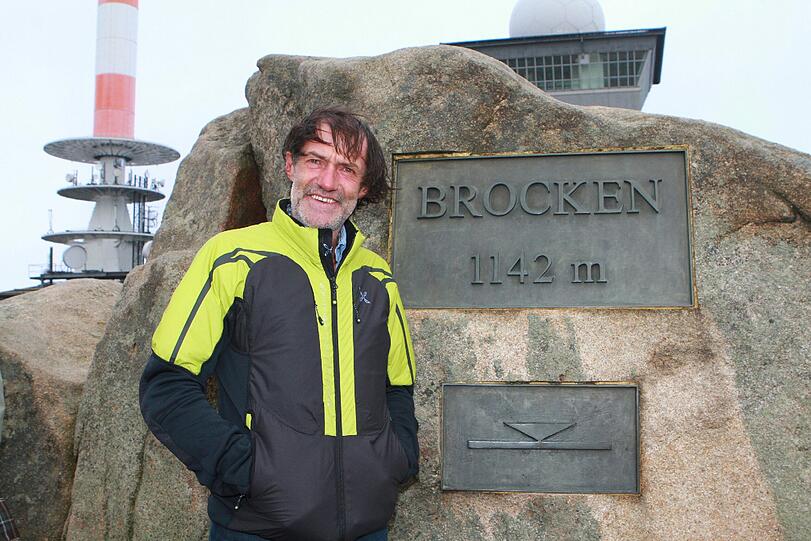 Hans Kammerlander am Brocken in Sachsen-Anhalt.